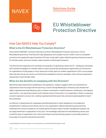 Eu Whistleblower Protection Directive Navex 